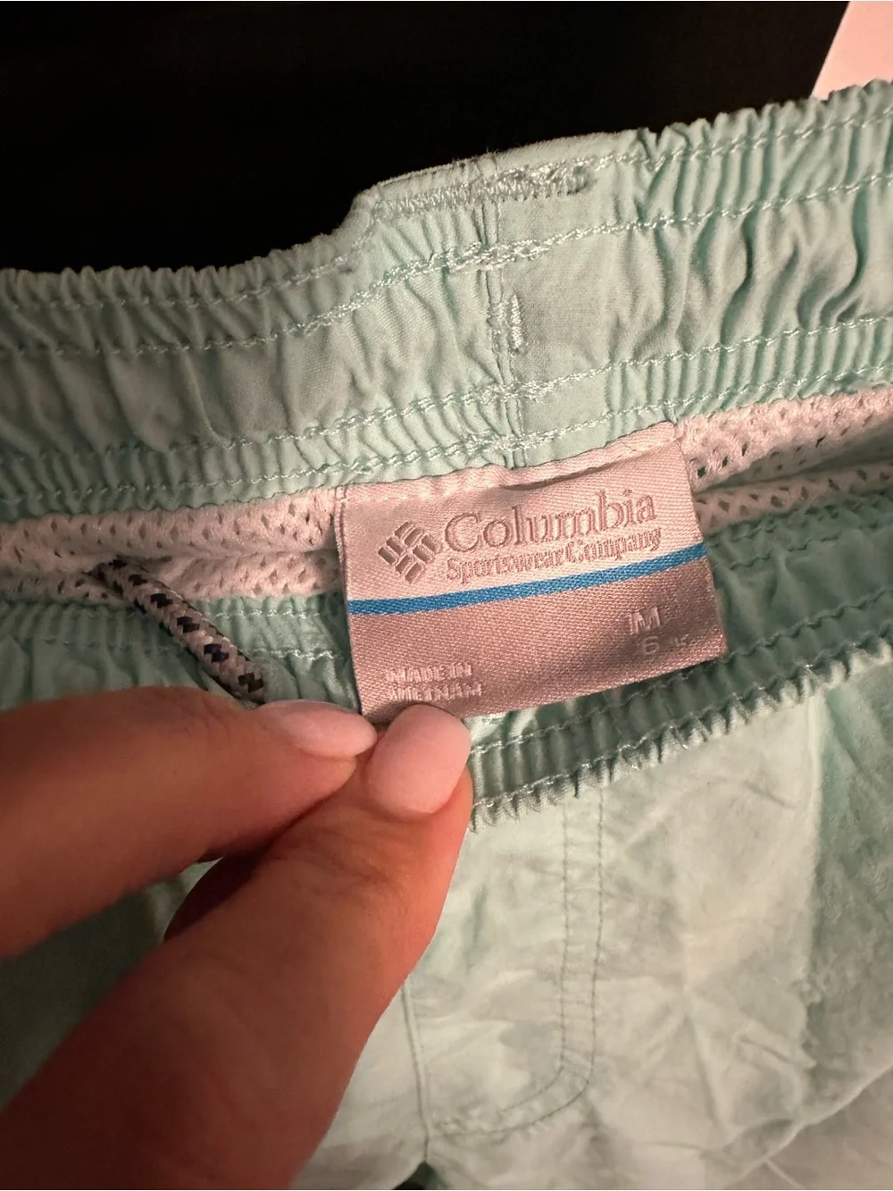 Men's Mint Green Swim Trunks with Elastic Waist